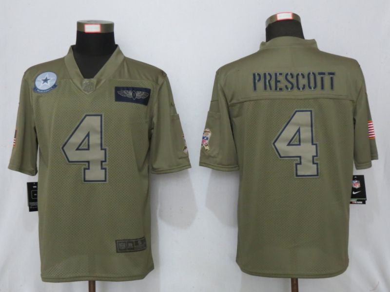 Men Dallas cowboys #4 Prescott Nike Camo 2019 Salute to Service Limited NFL Jerseys->philadelphia eagles->NFL Jersey